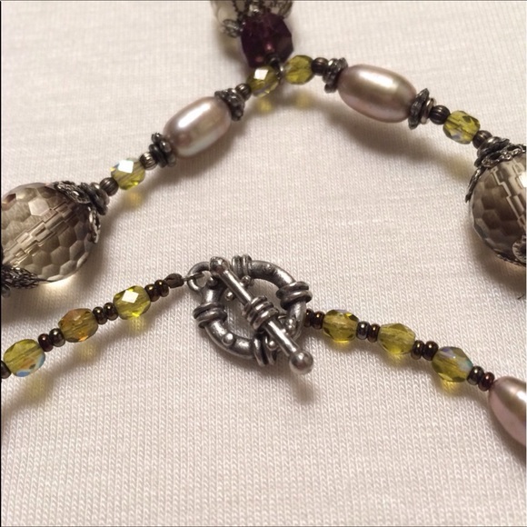 Tiger's Eye, Pearl, & Quartz Statement Necklace - Picture 5 of 6